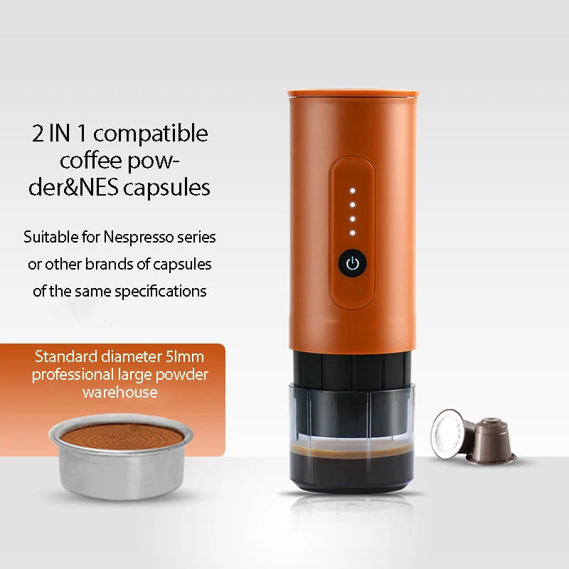 Portable Outdoor Espresso Coffee Machine 18Bar Handheld Electric USB Charge